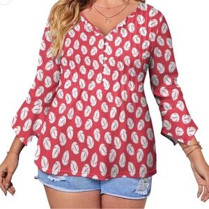 Lilo's Dress Women's Ruffled Petal Sleeve Top